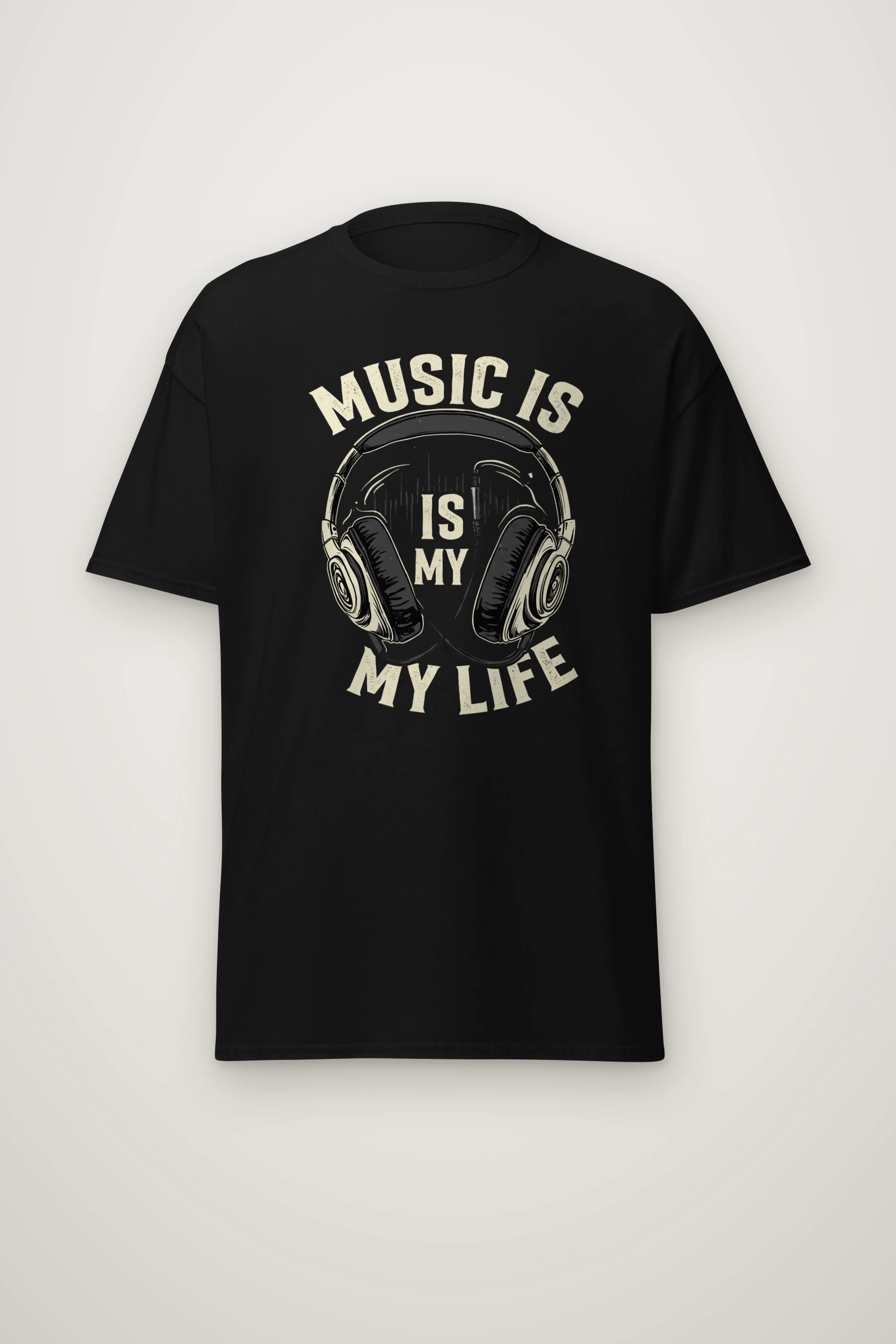 "Music Is My Life" Heavyweight Unisex Crewneck T-shirt