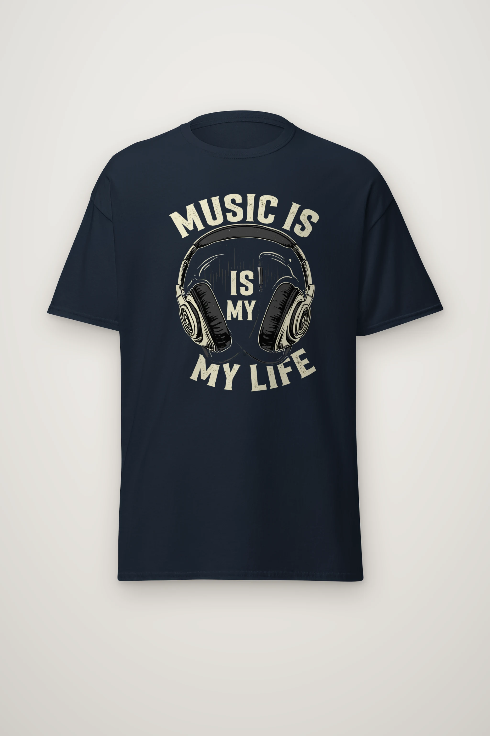 "Music Is My Life" Heavyweight Unisex Crewneck T-shirt