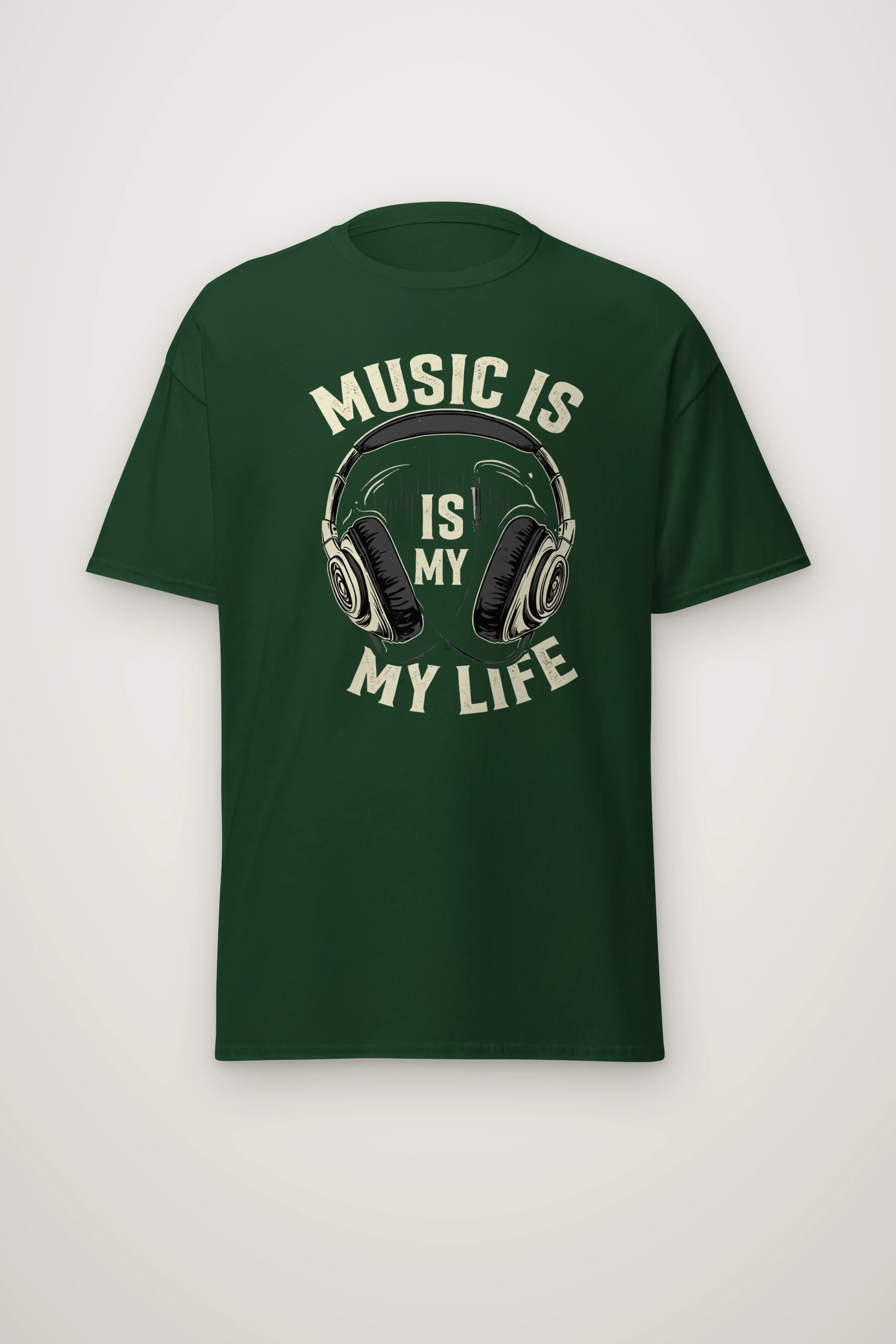"Music Is My Life" Heavyweight Unisex Crewneck T-shirt