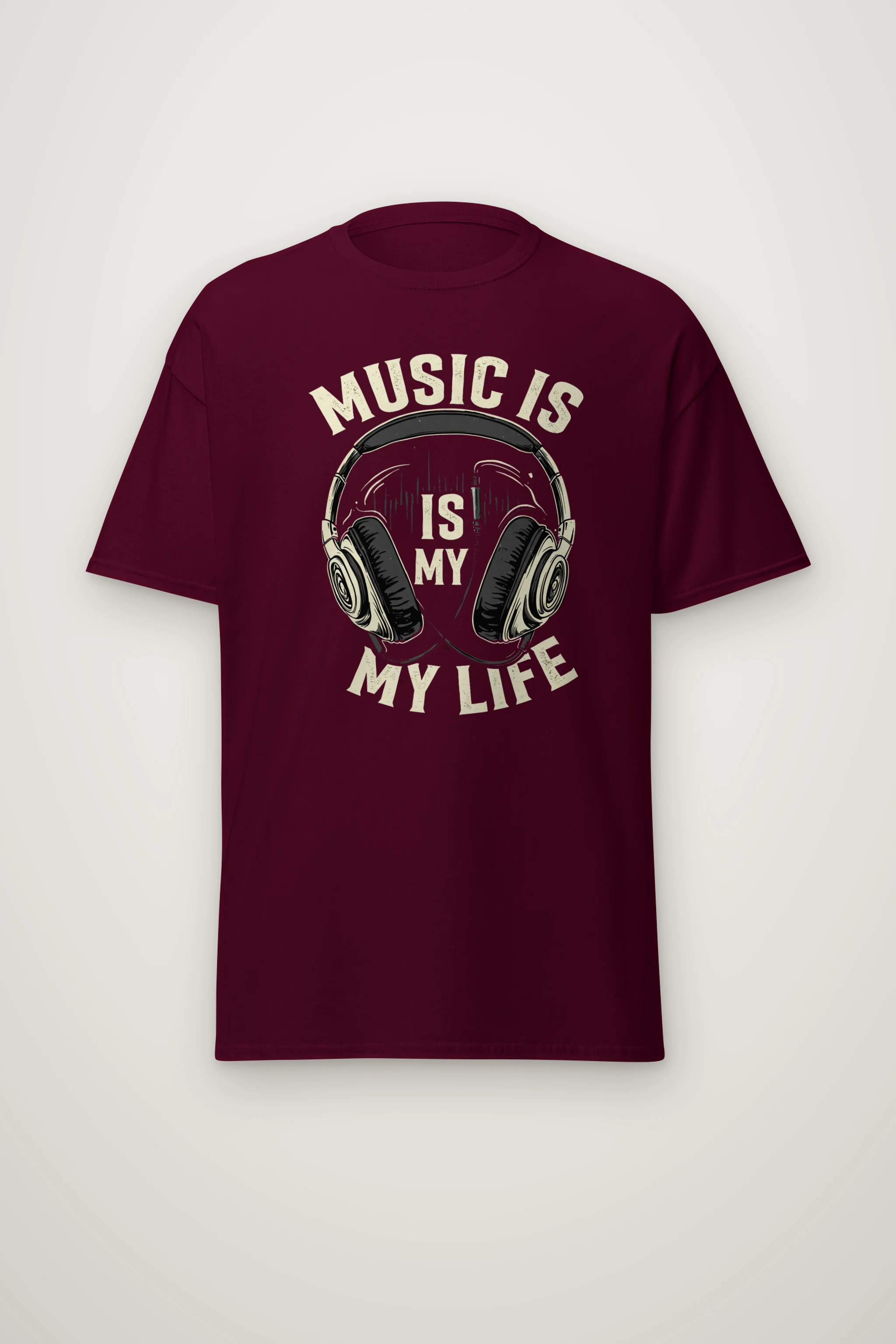 "Music Is My Life" Heavyweight Unisex Crewneck T-shirt