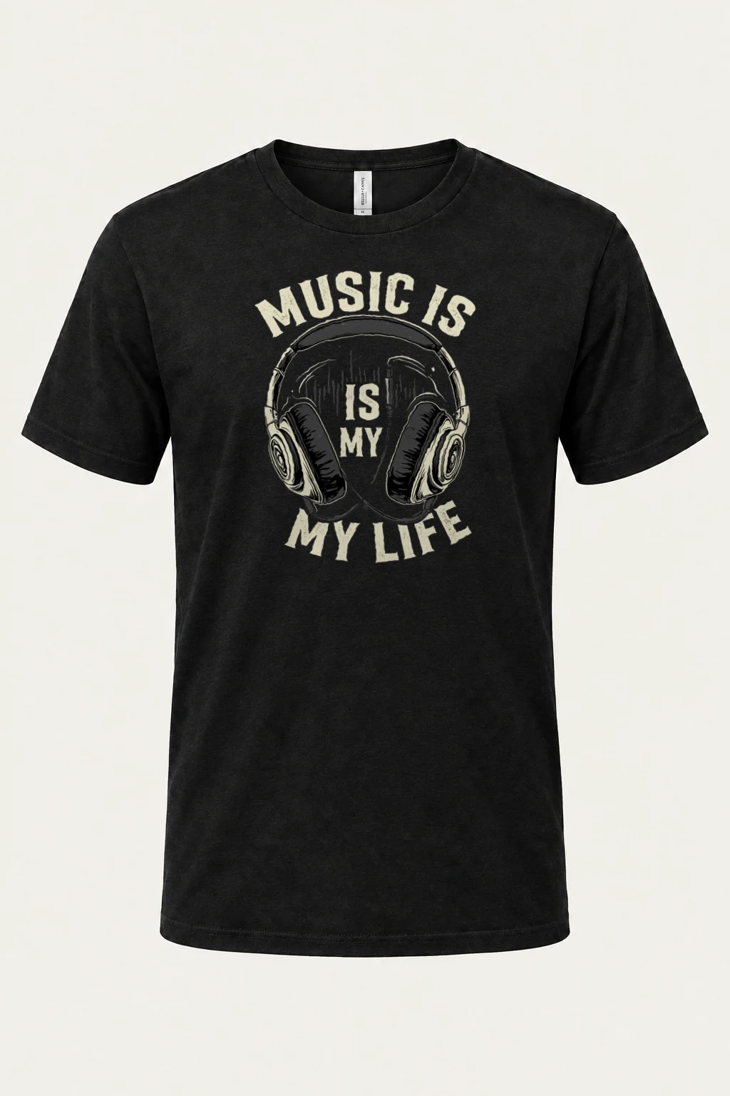 "Music Is My Life" Heavyweight Unisex Crewneck T-shirt | Gildan 5000