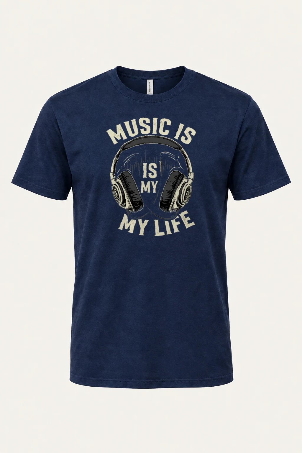 "Music Is My Life" Heavyweight Unisex Crewneck T-shirt | Gildan 5000