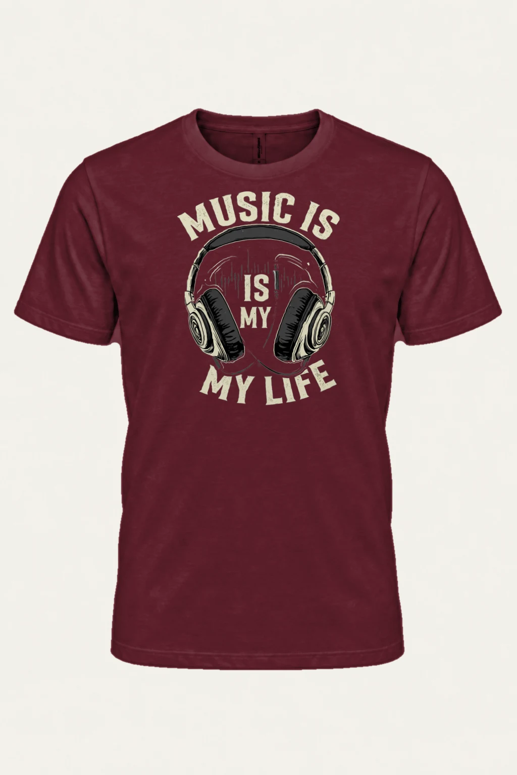 "Music Is My Life" Heavyweight Unisex Crewneck T-shirt | Gildan 5000