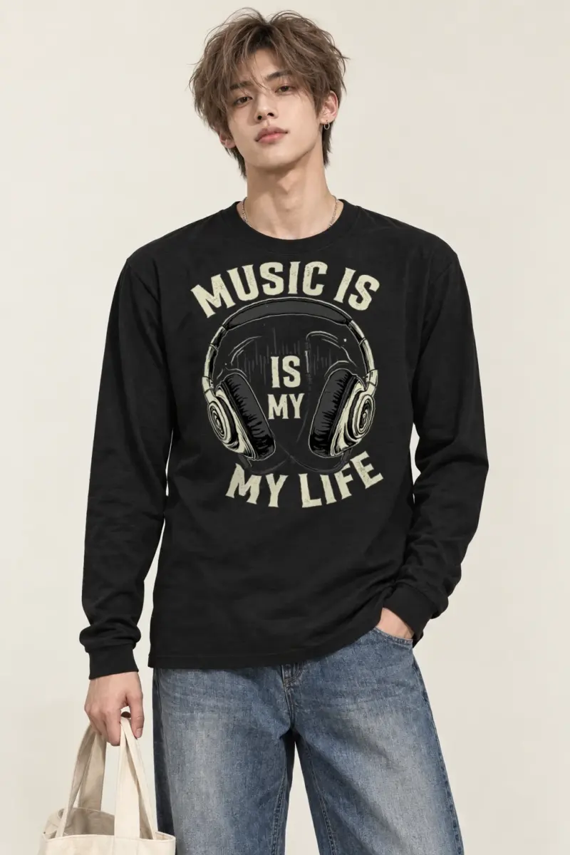 "Music Is My Life" Unisex Longsleeve T-shirt