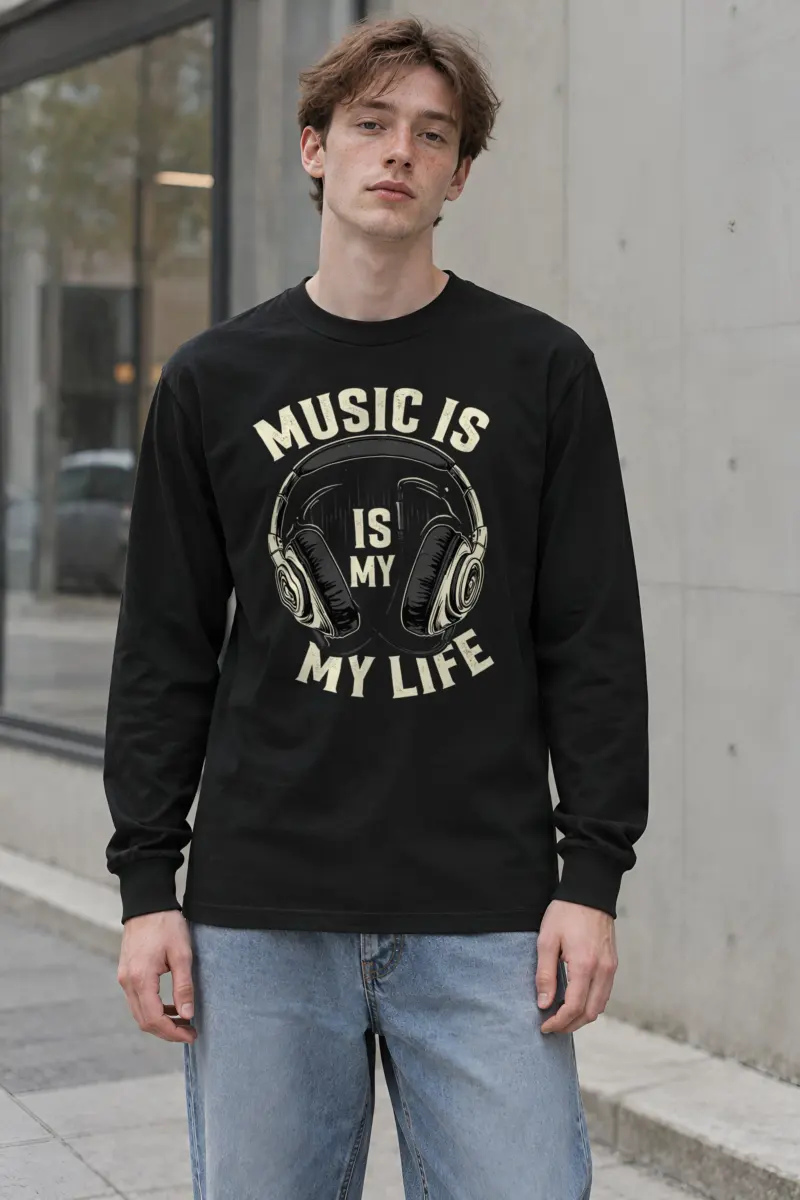 "Music Is My Life" Unisex Longsleeve T-shirt