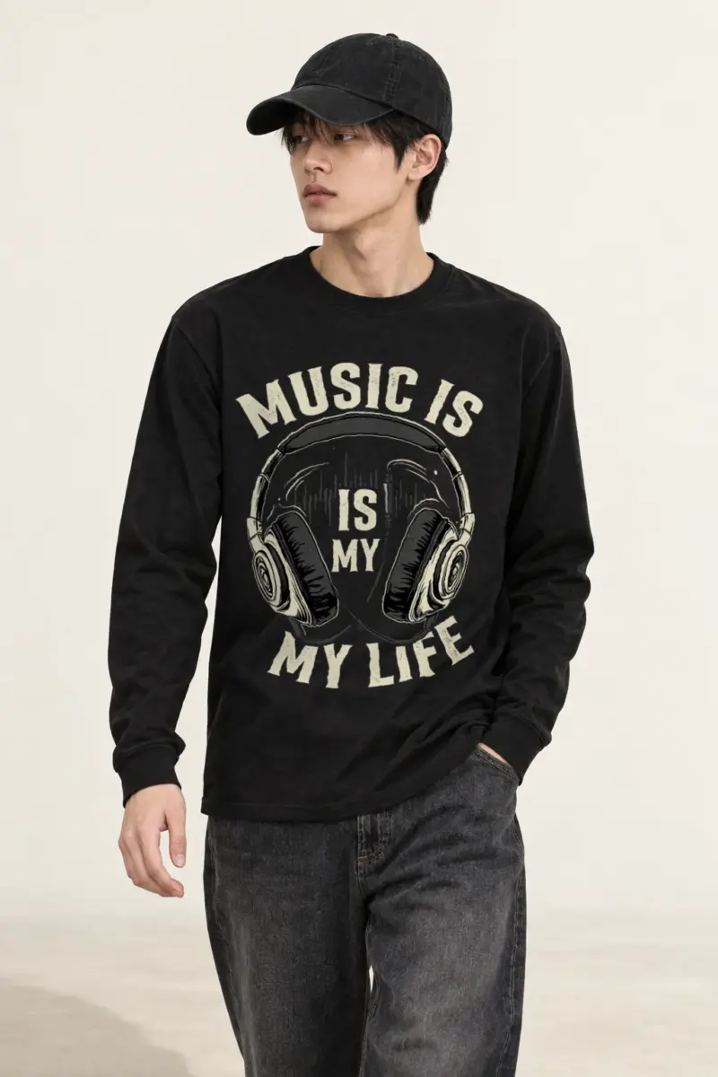 "Music Is My Life" Unisex Longsleeve T-shirt | Gildan 2400