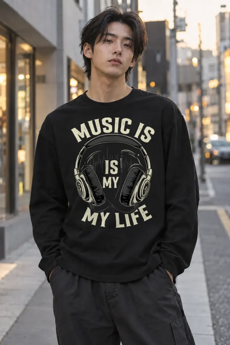 "Music Is My Life" Unisex Longsleeve T-shirt | Gildan 2400