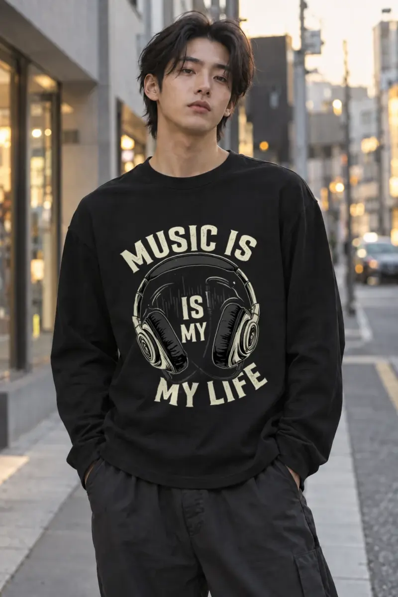 "Music Is My Life" Unisex Longsleeve T-shirt | Gildan 2400