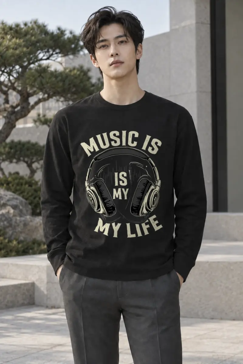 "Music Is My Life" Unisex Longsleeve T-shirt | Gildan 2400