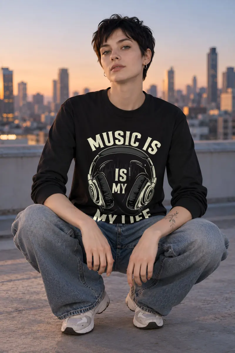 "Music Is My Life" Unisex Longsleeve T-shirt