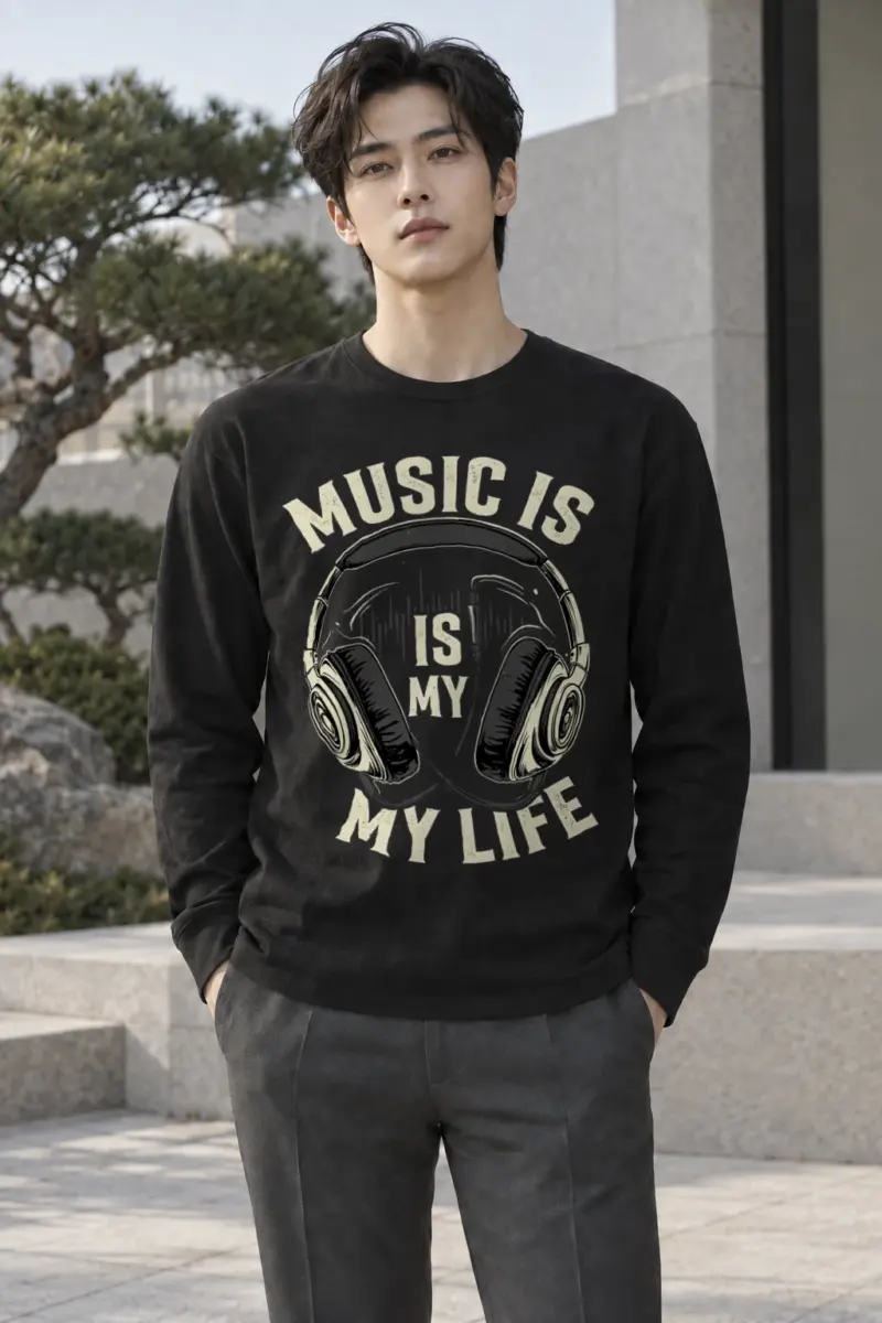 "Music Is My Life" Unisex Longsleeve T-shirt | Gildan 2400