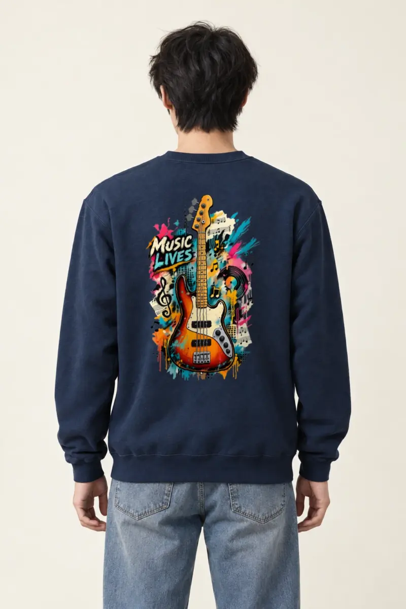 "Music Lives" Heavy Blend Unisex Crewneck Sweatshirt | Gildan 18000