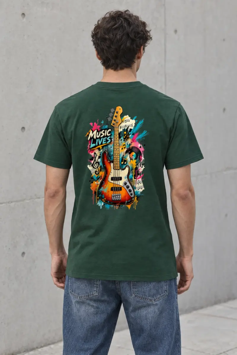 "Music Lives" Heavyweight Unisex Crewneck T-shirt | Gildan 5000