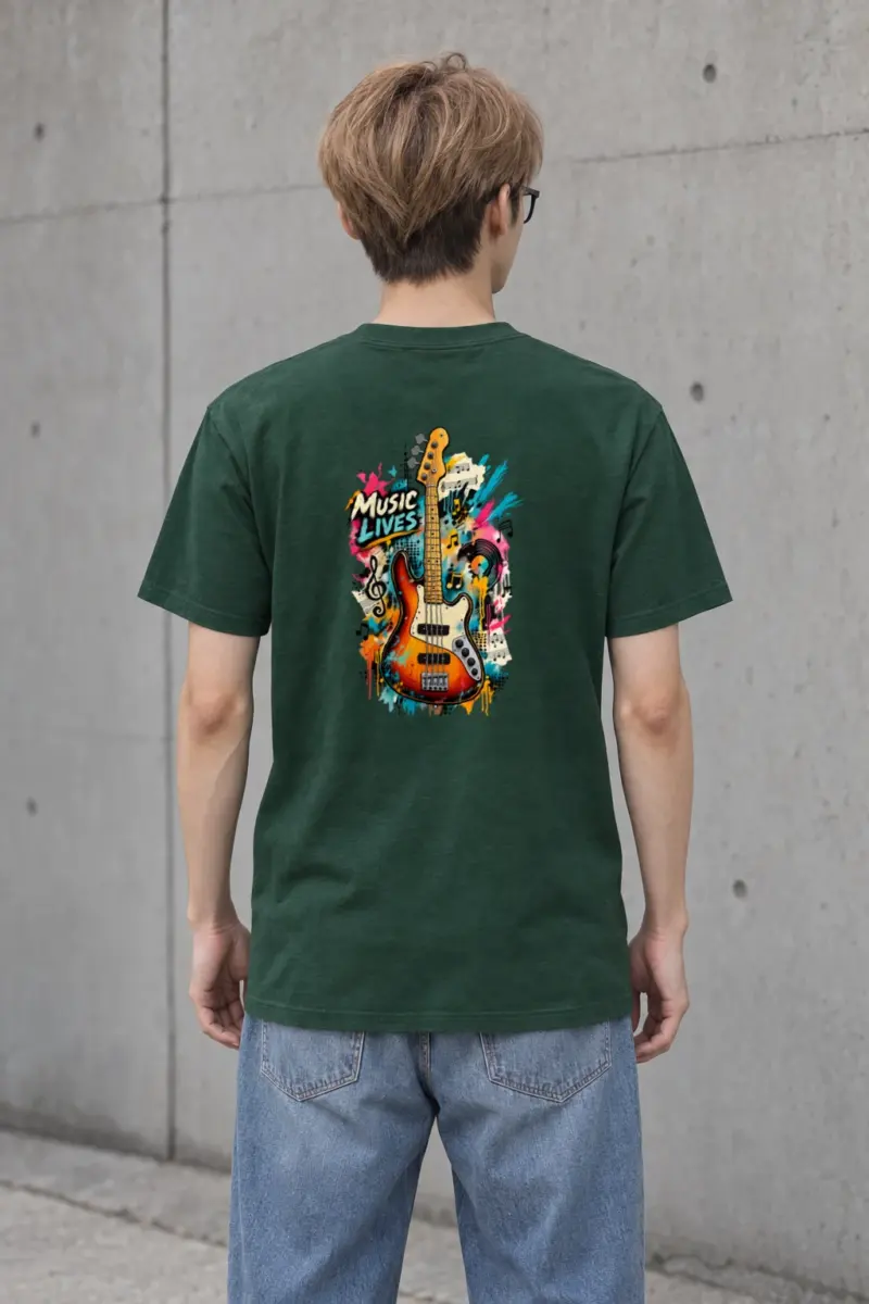 "Music Lives" Heavyweight Unisex Crewneck T-shirt
