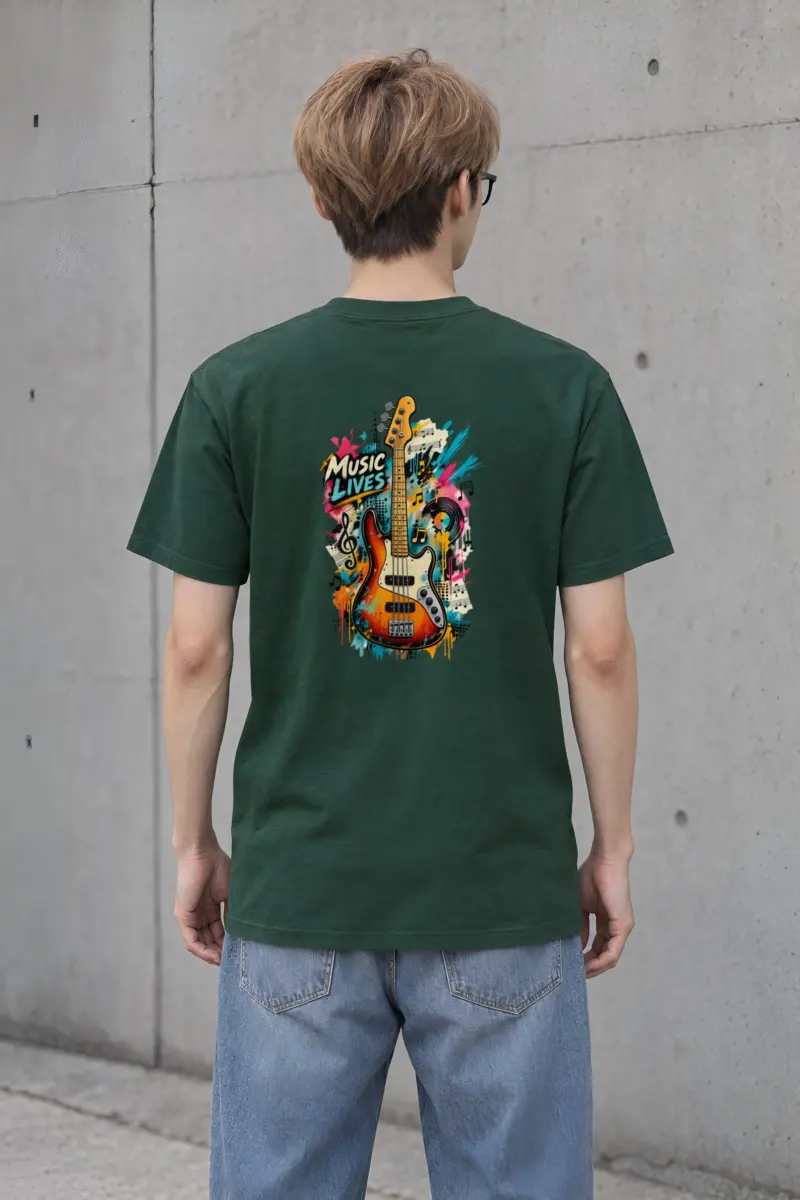 "Music Lives" Heavyweight Unisex Crewneck T-shirt