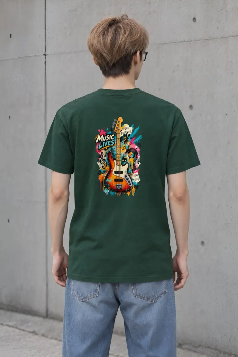 "Music Lives" Heavyweight Unisex Crewneck T-shirt
