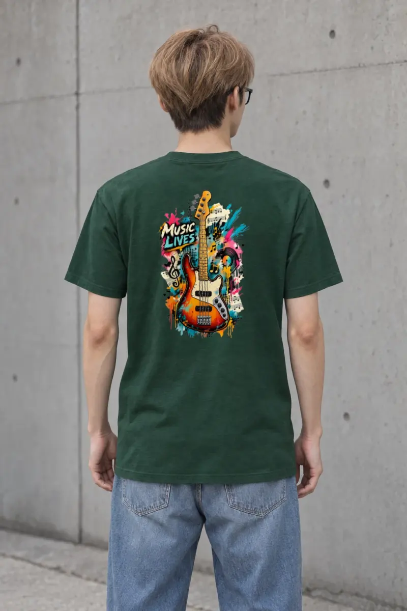 "Music Lives" Heavyweight Unisex Crewneck T-shirt
