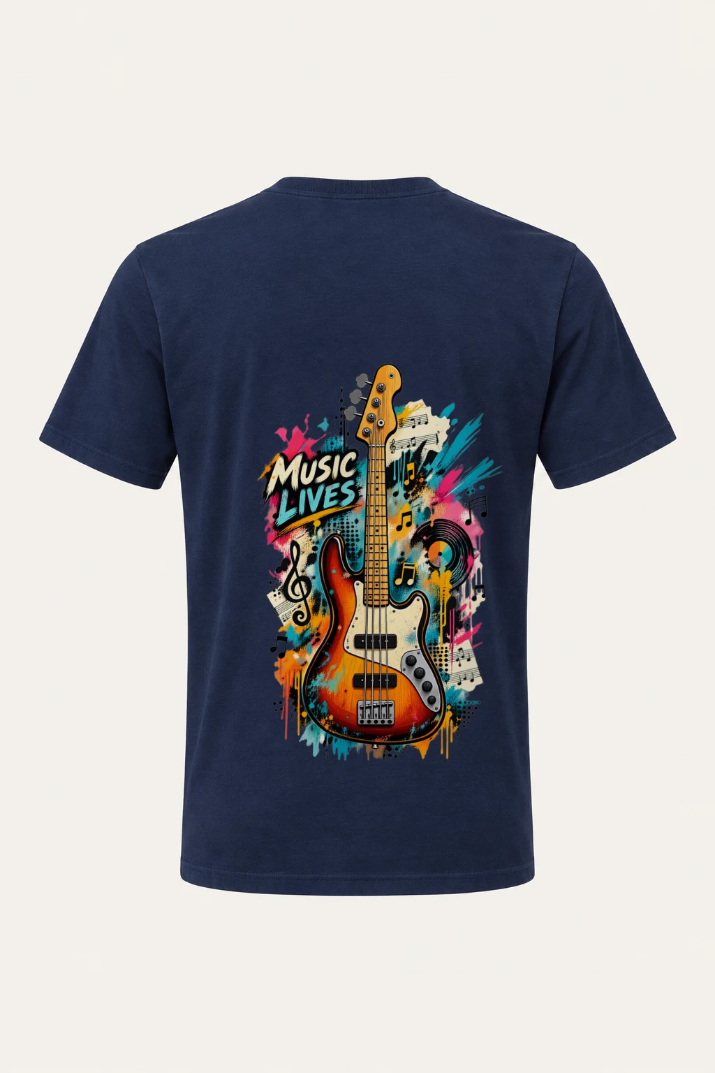 "Music Lives" Heavyweight Unisex Crewneck T-shirt | Gildan 5000