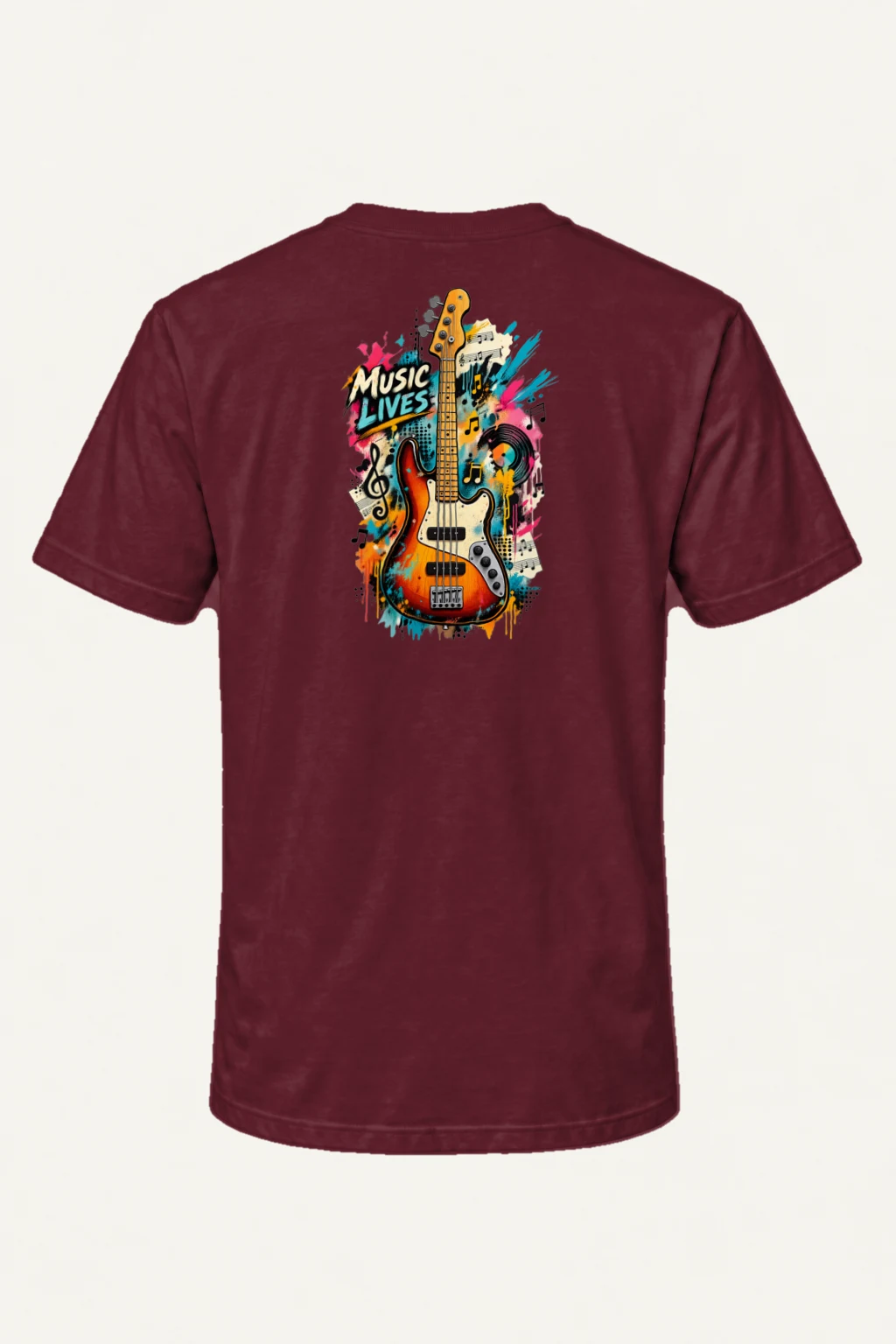 "Music Lives" Heavyweight Unisex Crewneck T-shirt | Gildan 5000