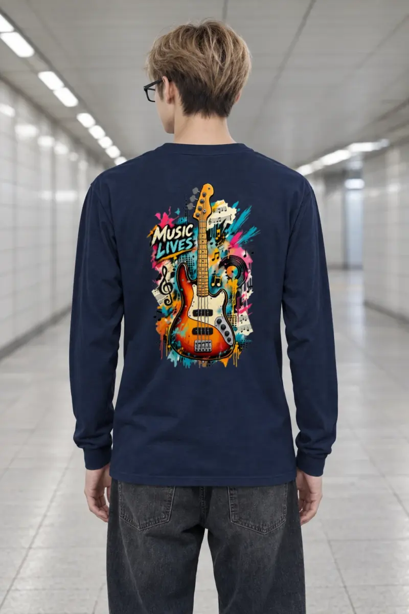 "Music Lives" Unisex Longsleeve T-shirt | Gildan 2400