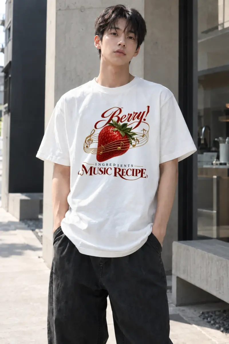 "Music Recipe" Heavyweight Unisex Crewneck T-shirt | Gildan 5000