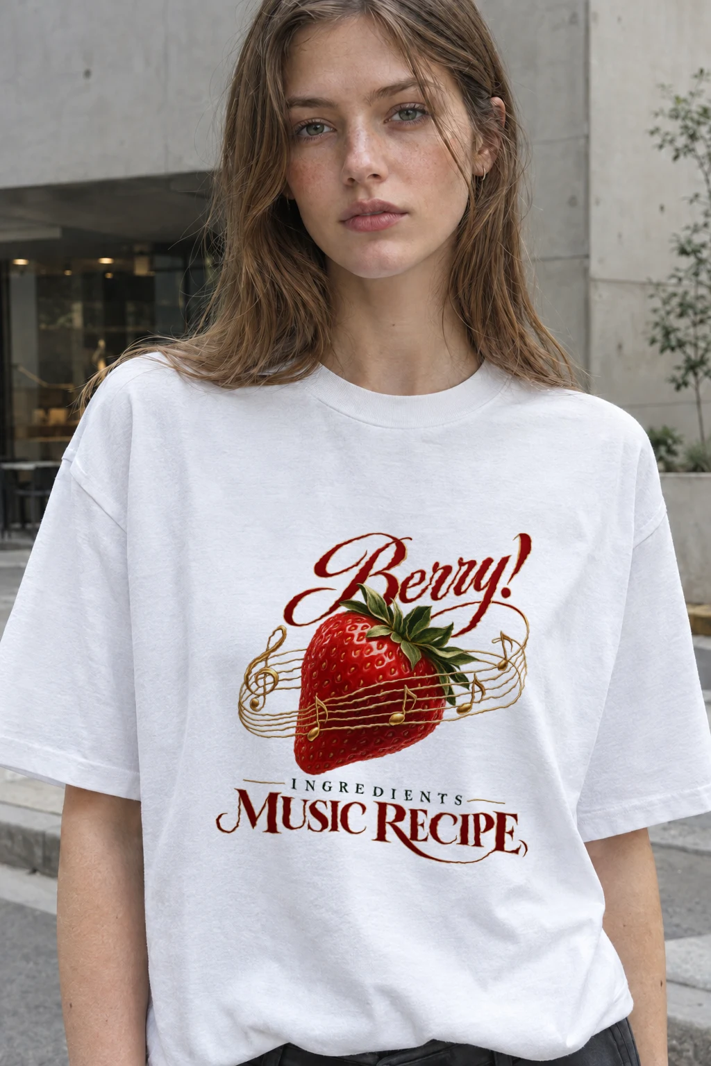 "Music Recipe" Heavyweight Unisex Crewneck T-shirt | Gildan 5000