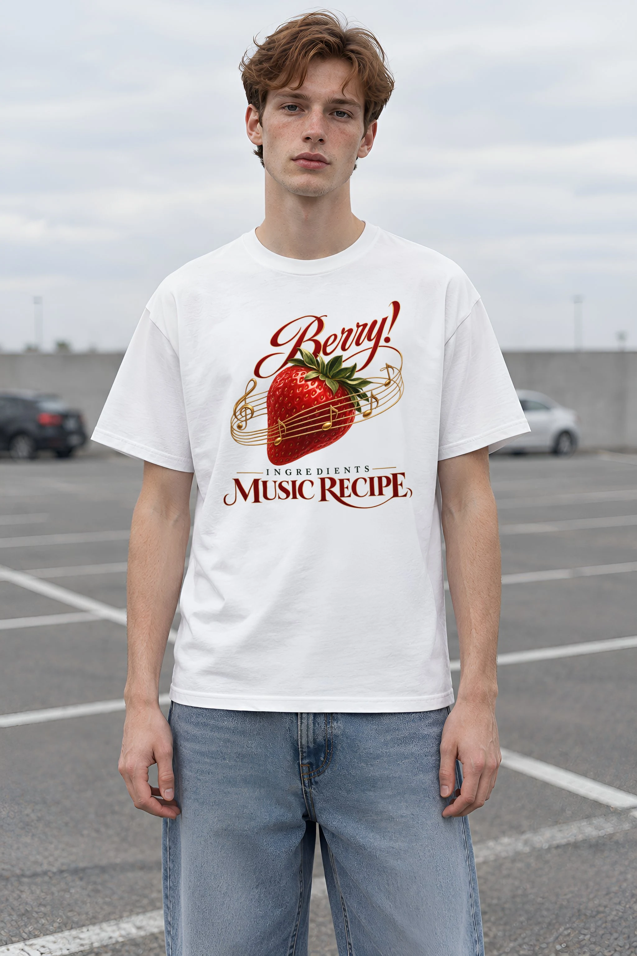 "Music Recipe" Heavyweight Unisex Crewneck T-shirt