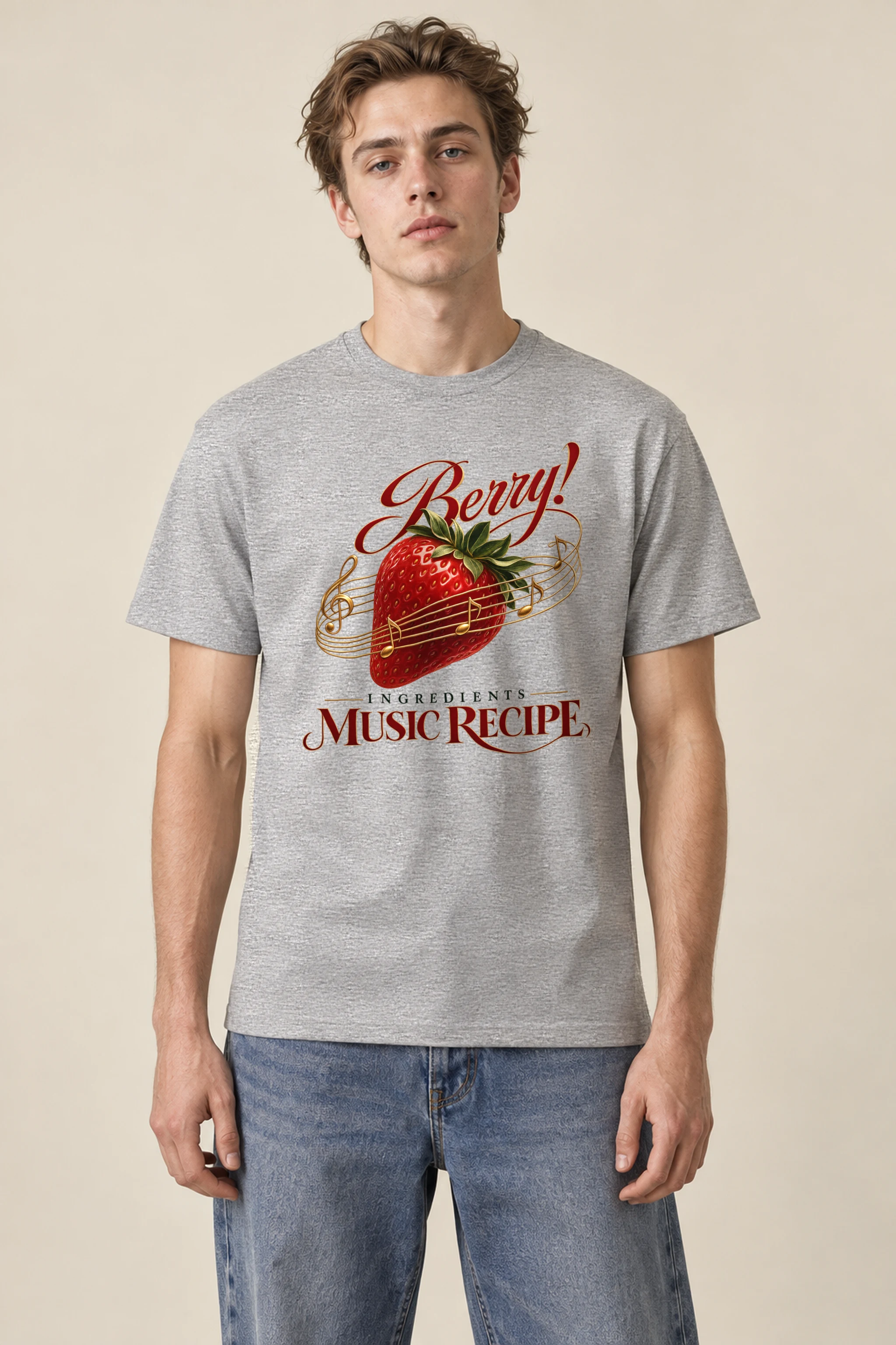 "Music Recipe" Heavyweight Unisex Crewneck T-shirt