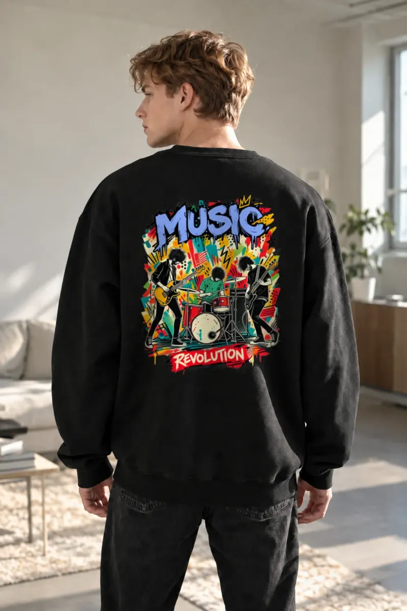 "Music Revolution" Heavy Blend Unisex Crewneck Sweatshirt | Gildan 18000