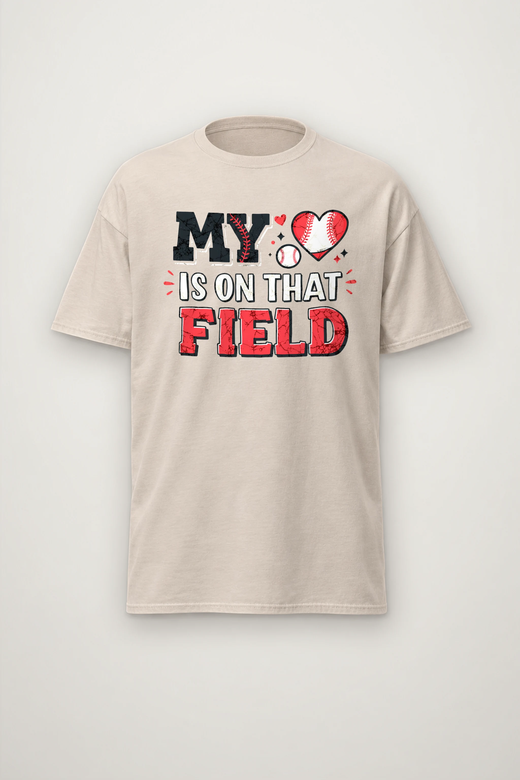 "My Heart Is On That Field" Heavyweight Unisex Crewneck T-shirt