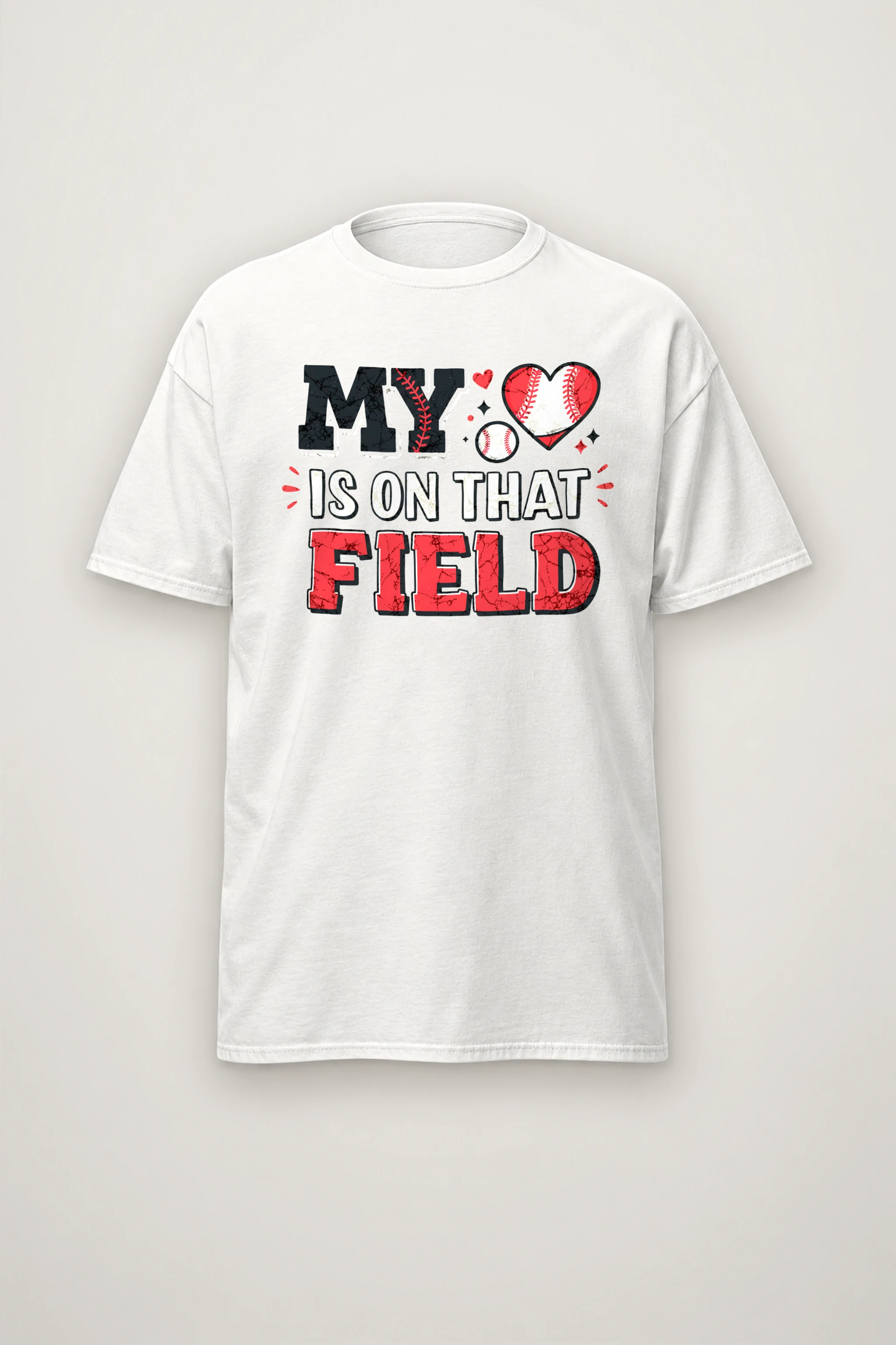 "My Heart Is On That Field" Heavyweight Unisex Crewneck T-shirt