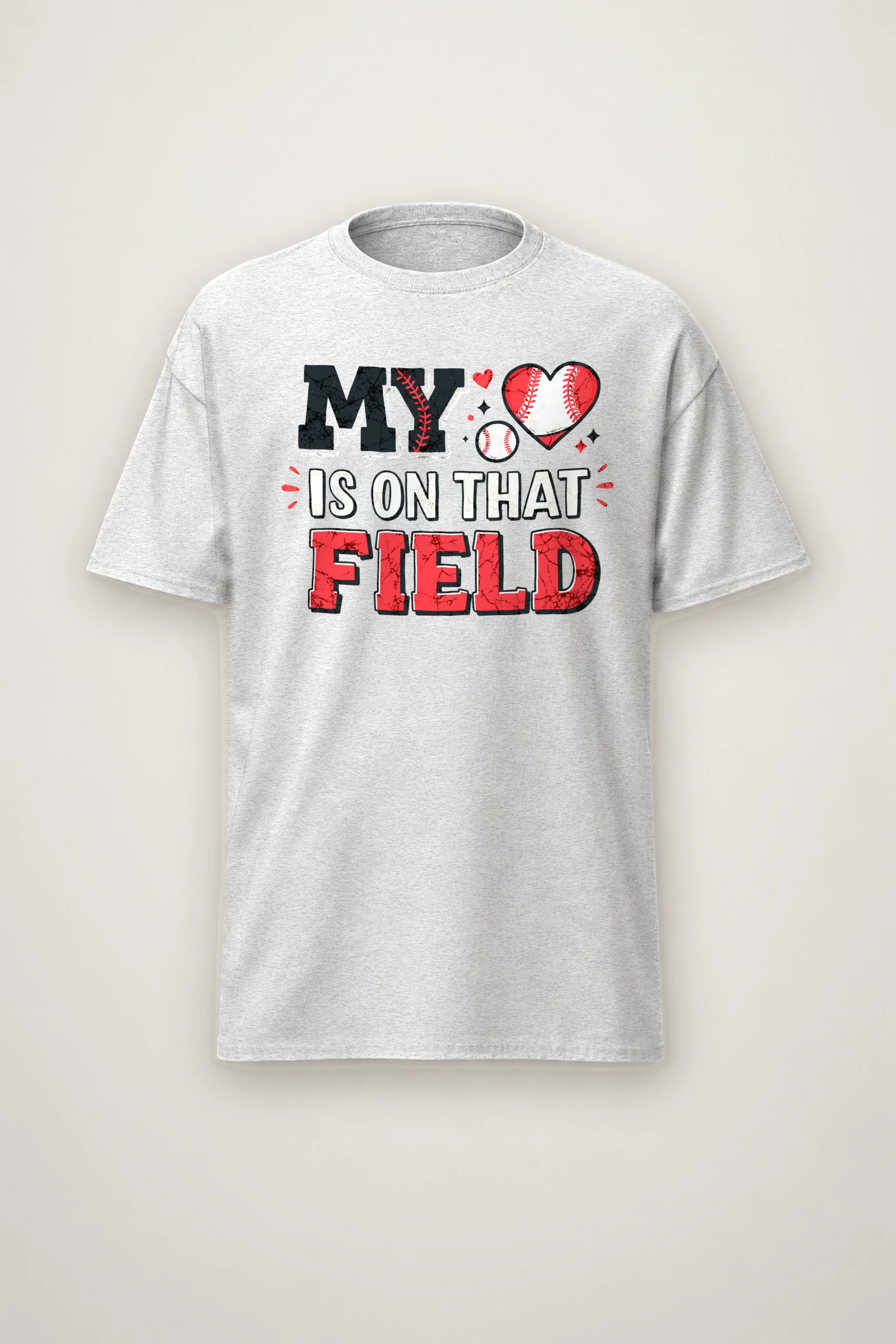 "My Heart Is On That Field" Heavyweight Unisex Crewneck T-shirt