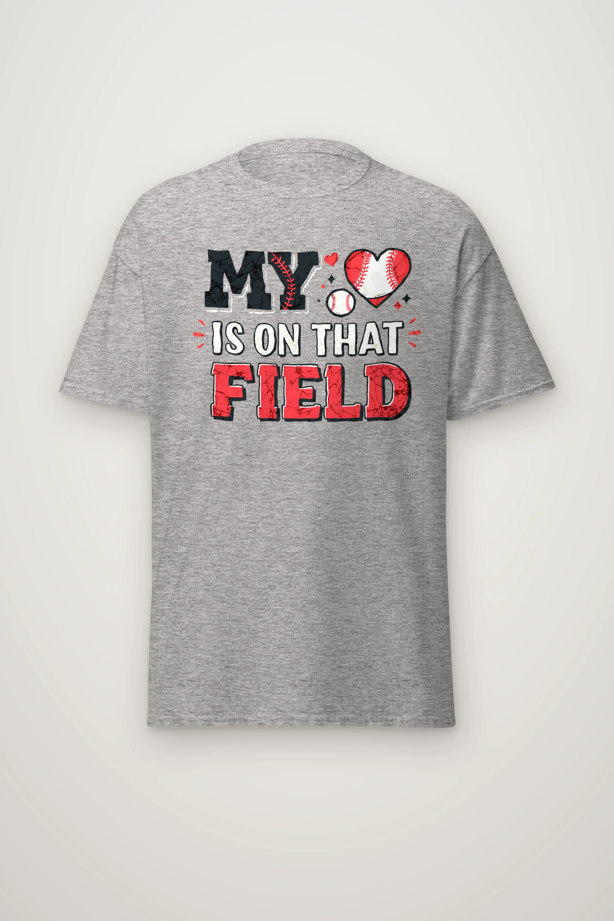 "My Heart Is On That Field" Heavyweight Unisex Crewneck T-shirt
