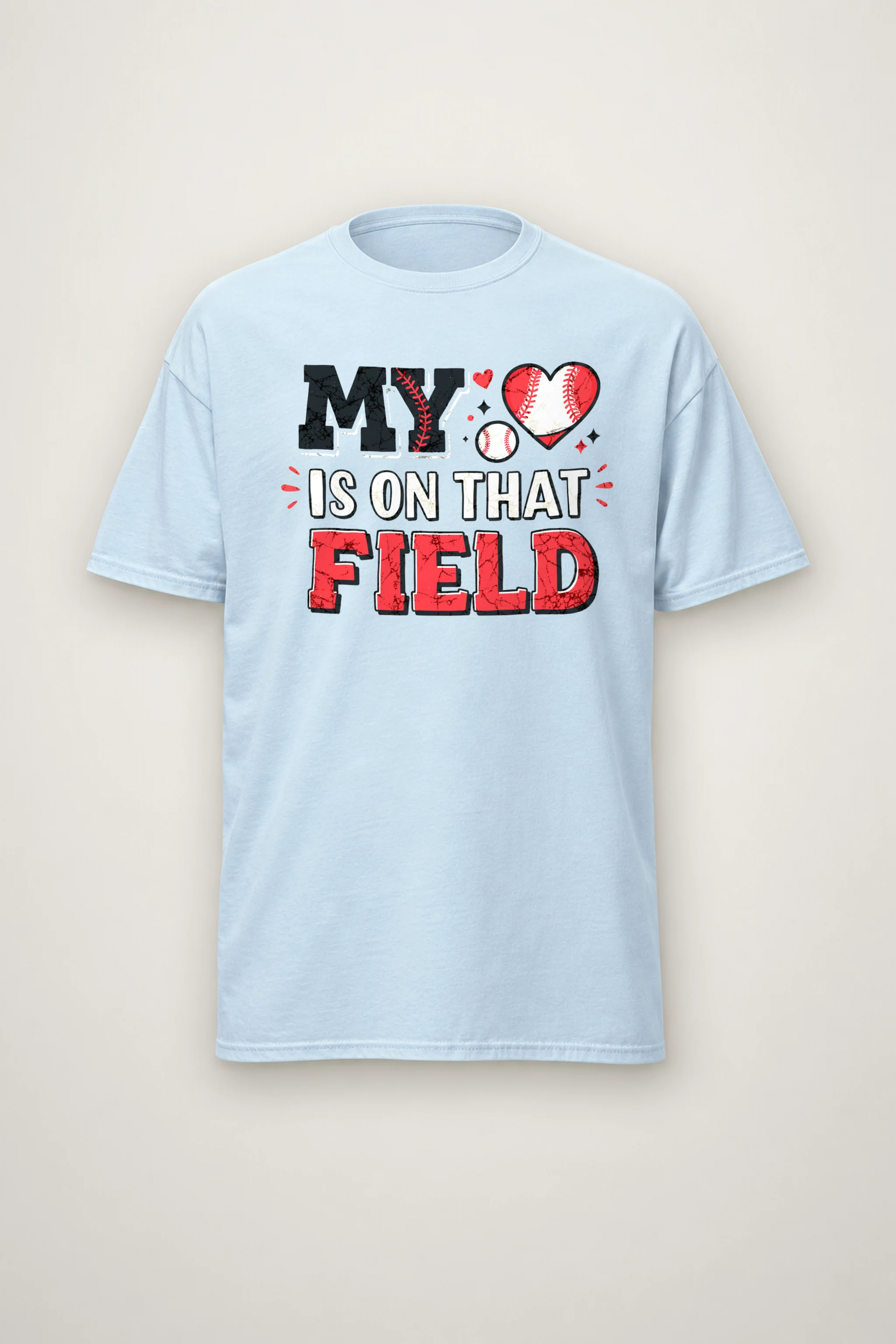 "My Heart Is On That Field" Heavyweight Unisex Crewneck T-shirt
