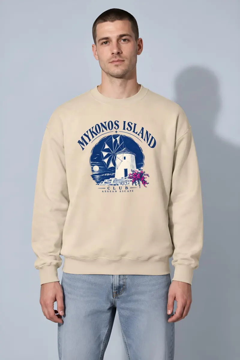 "Mykonos Island Club" Heavy Blend Unisex Crewneck Sweatshirt