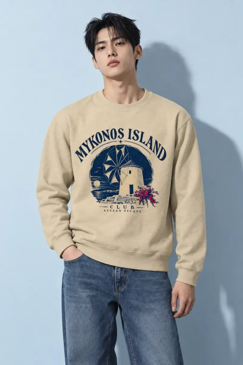 "Mykonos Island Club" Heavy Blend Unisex Crewneck Sweatshirt