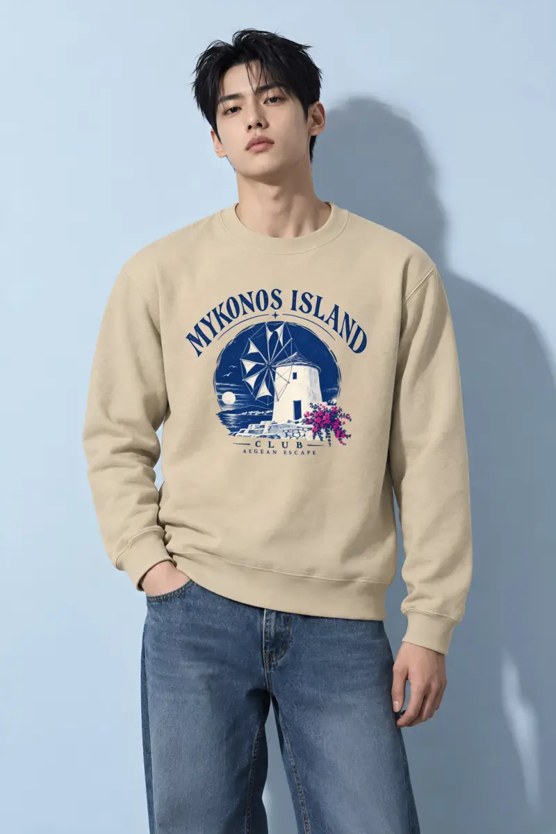 "Mykonos Island Club" Heavy Blend Unisex Crewneck Sweatshirt