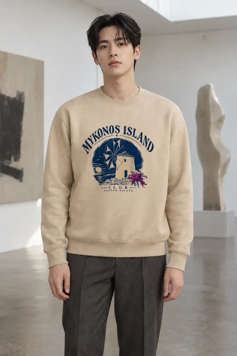 "Mykonos Island Club" Heavy Blend Unisex Crewneck Sweatshirt | Gildan 18000