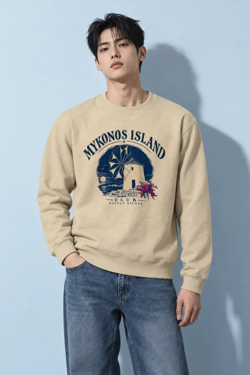 "Mykonos Island Club" Heavy Blend Unisex Crewneck Sweatshirt