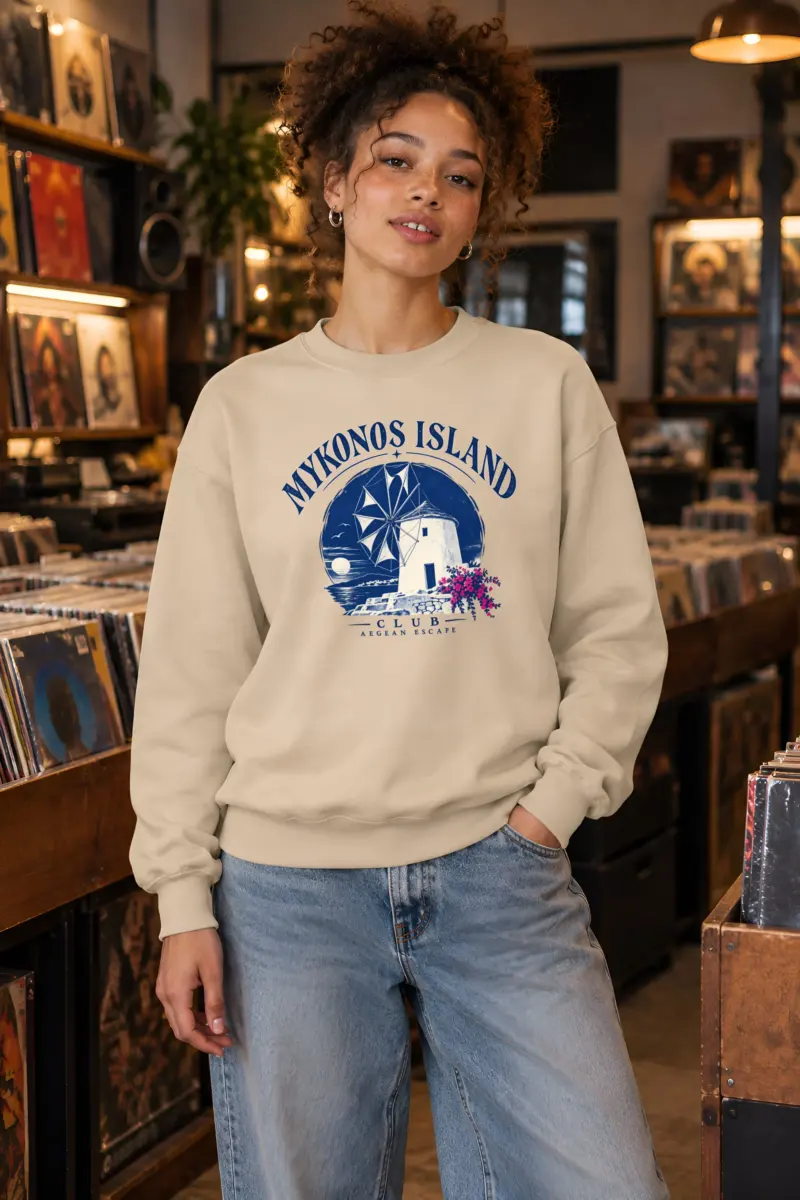"Mykonos Island Club" Heavy Blend Unisex Crewneck Sweatshirt