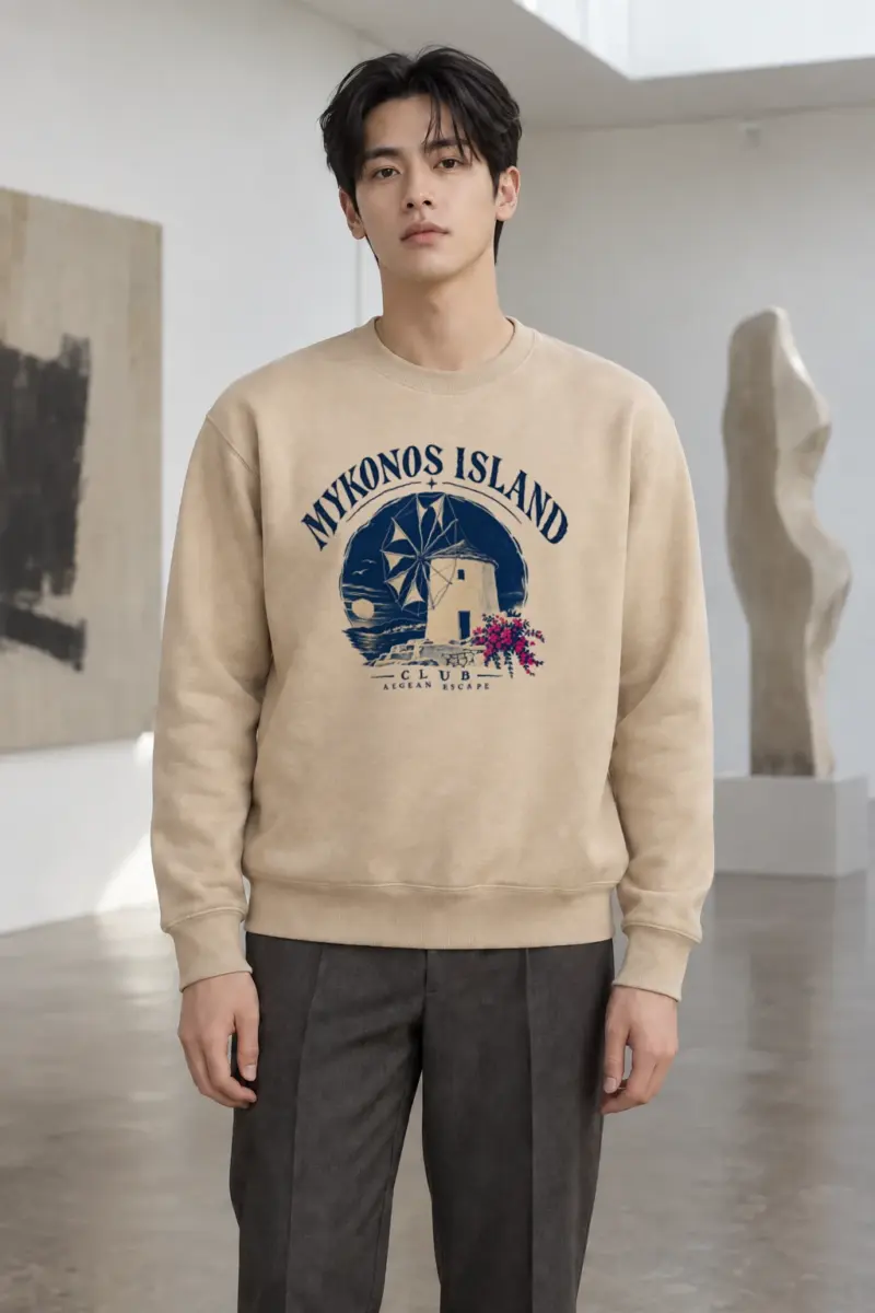 "Mykonos Island Club" Heavy Blend Unisex Crewneck Sweatshirt | Gildan 18000