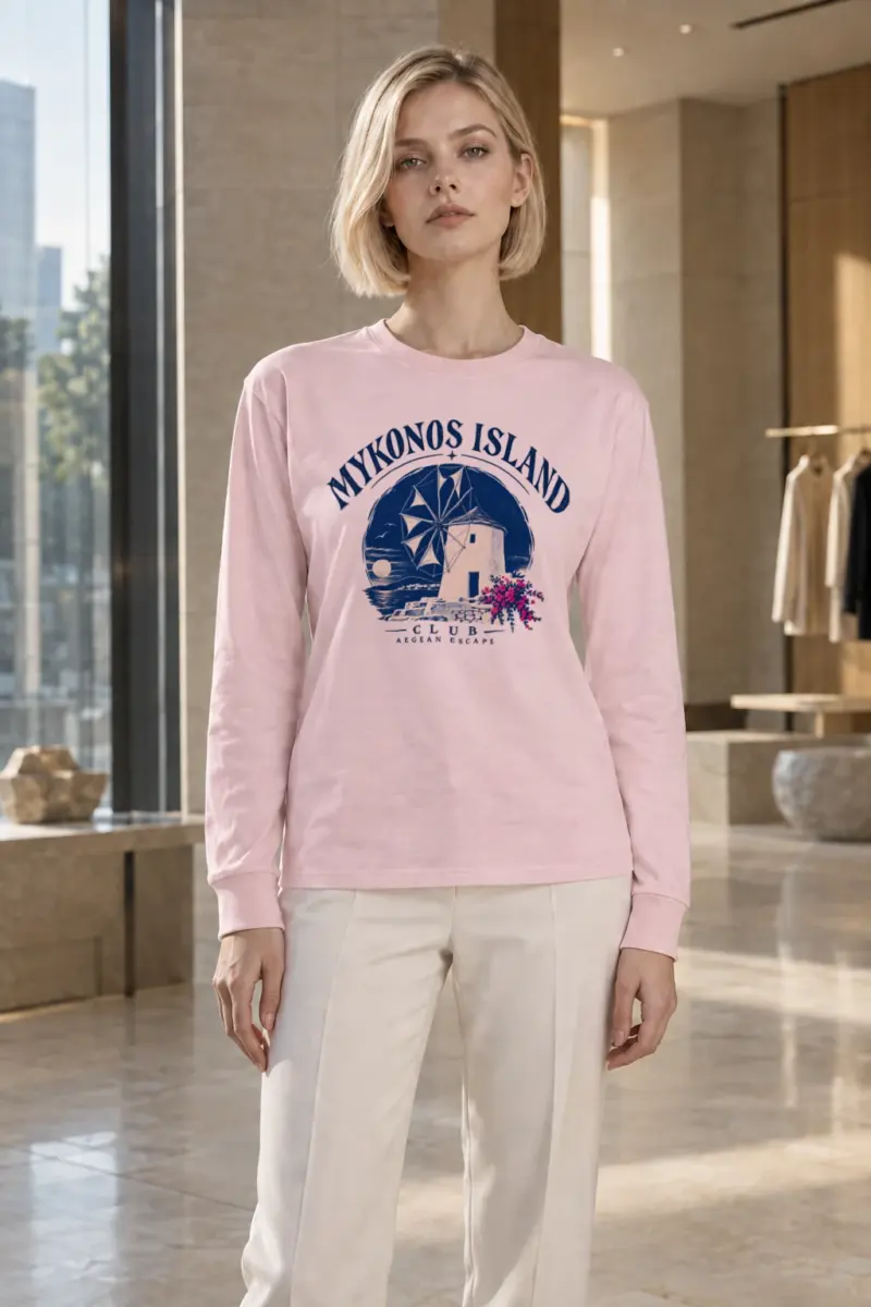 "Mykonos Island Club" Unisex Longsleeve T-shirt | Gildan 2400