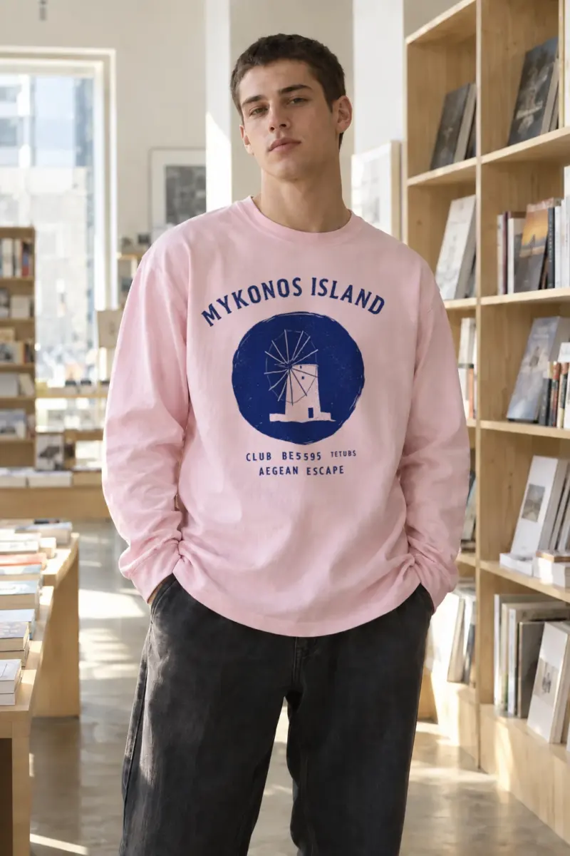 "Mykonos Island Club" Unisex Longsleeve T-shirt | Gildan 2400