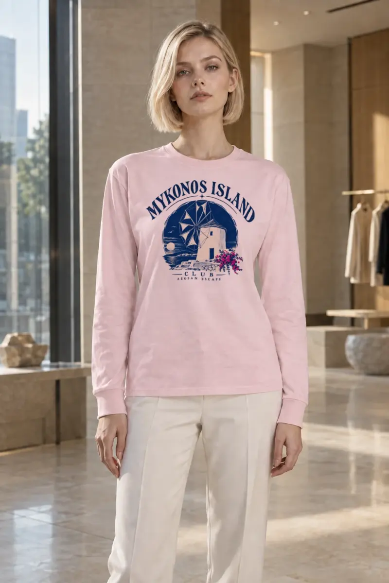 "Mykonos Island Club" Unisex Longsleeve T-shirt | Gildan 2400