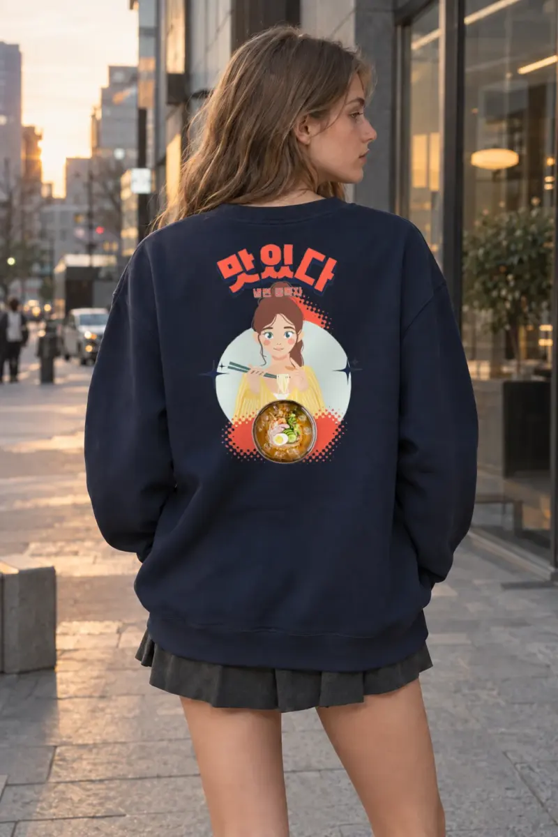“Naengmyeon Addict” Heavy Blend Unisex Crewneck Sweatshirt | Gildan 18000