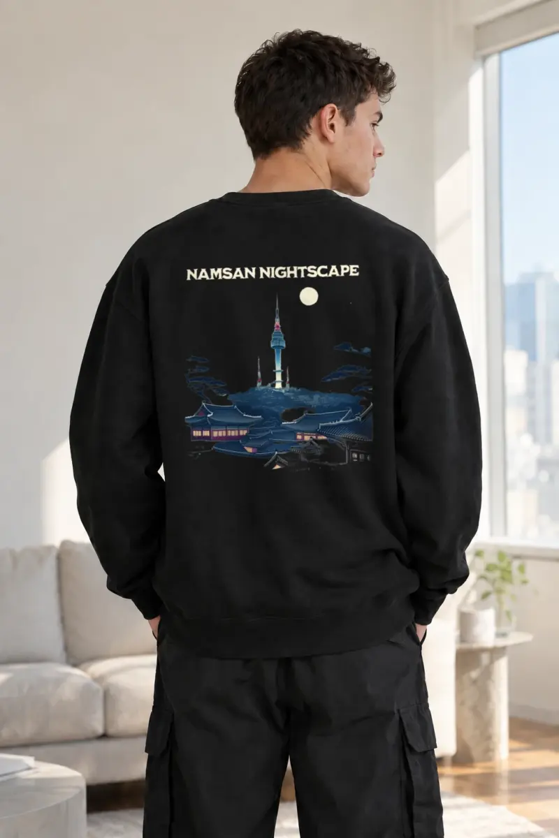 “Namsan Nightscape” Heavy Blend Unisex Crewneck Sweatshirt | Gildan 18000