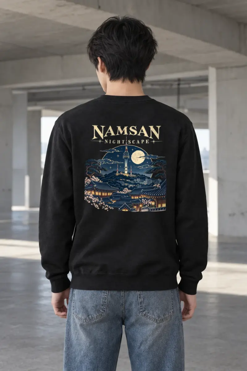 "Namsan Nightscape" Heavy Blend Unisex Crewneck Sweatshirt