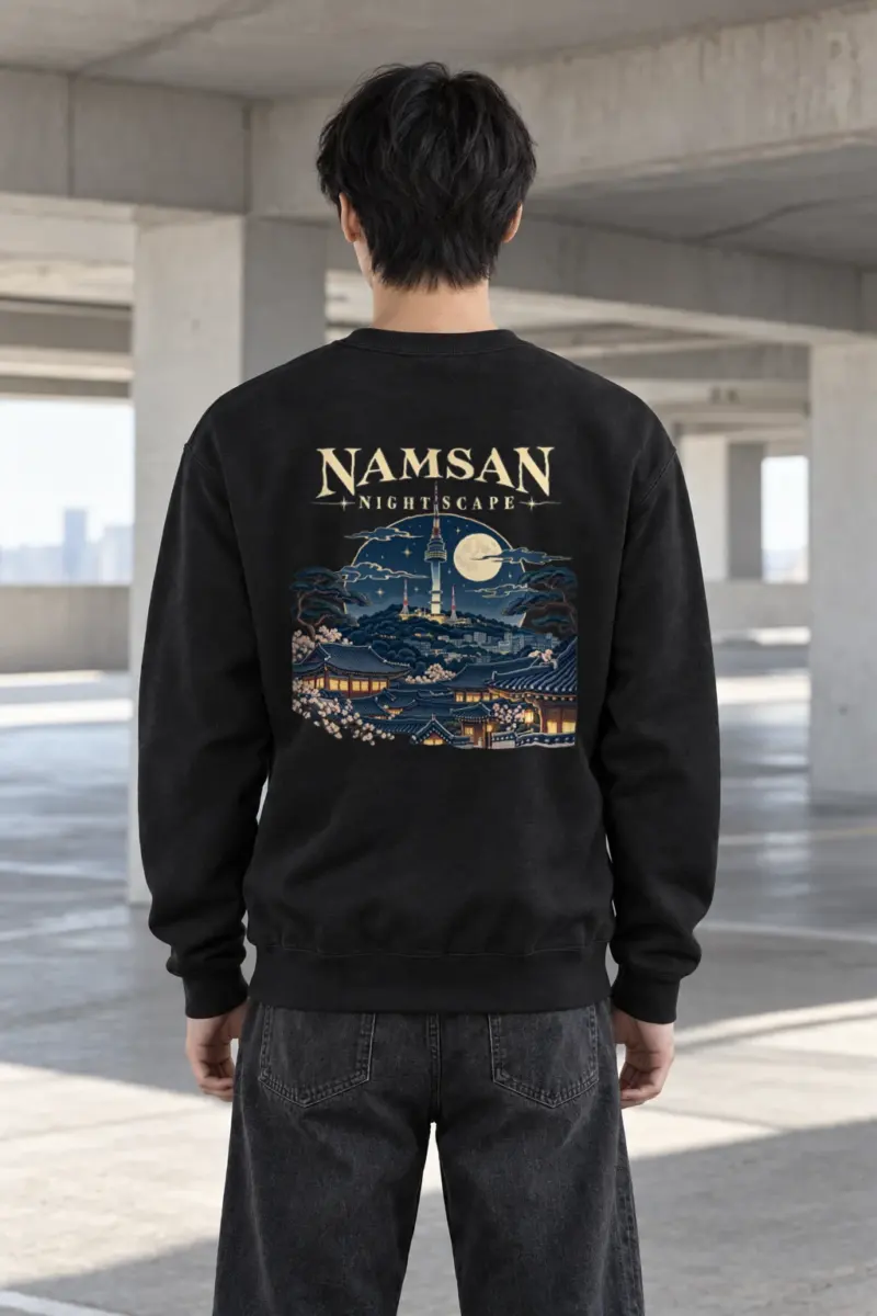 "Namsan Nightscape" Heavy Blend Unisex Crewneck Sweatshirt