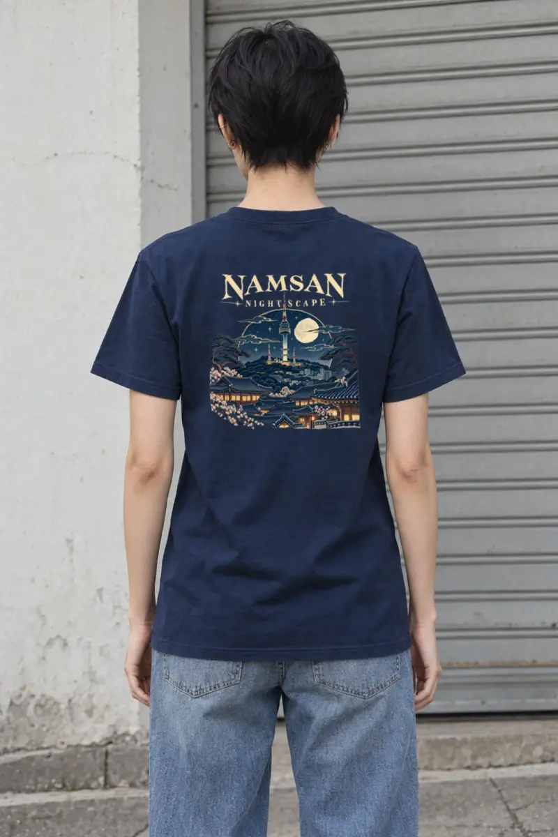 "Namsan Nightscape" Heavyweight Unisex Crewneck T-shirt