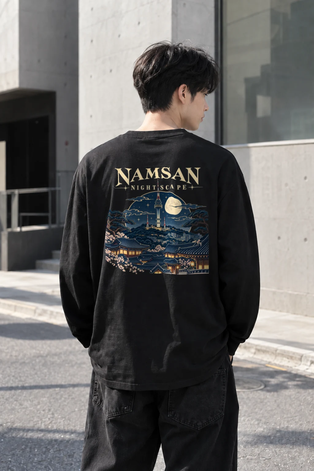 "Namsan Nightscape" Unisex Longsleeve T-shirt | Gildan 2400